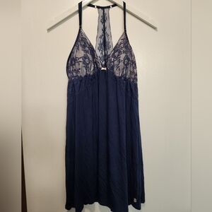 Victoria's Secret Navy Lace Slip Dress (Size L)